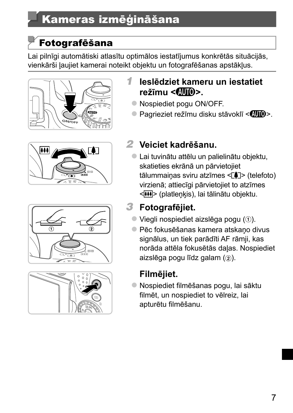 Kameras izmēģināšana | Canon PowerShot SX50 HS User Manual | Page 127 / 146