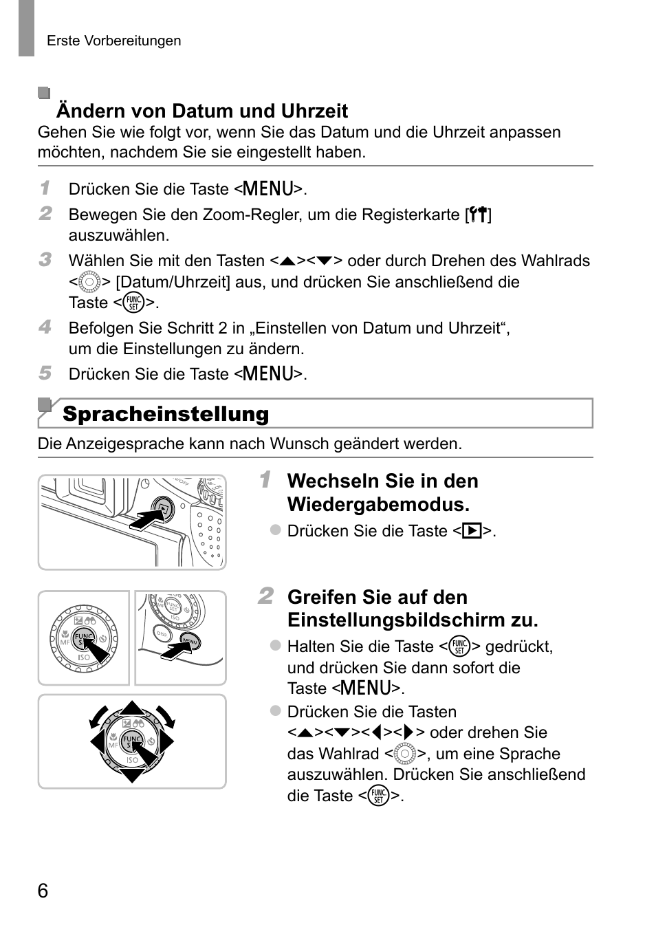 Spracheinstellung | Canon PowerShot SX50 HS User Manual | Page 14 / 146