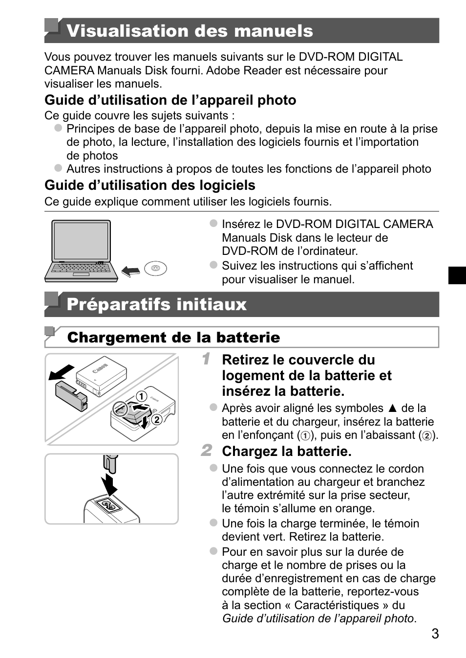 Visualisation des manuels, Préparatifs initiaux | Canon PowerShot SX50 HS User Manual | Page 19 / 146