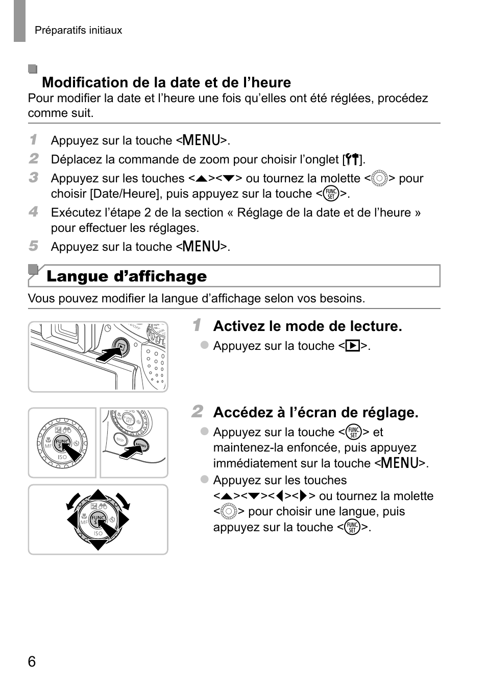 Langue d’affi chage | Canon PowerShot SX50 HS User Manual | Page 22 / 146