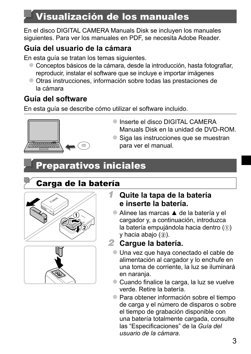 Visualización de los manuales, Preparativos iniciales | Canon PowerShot SX50 HS User Manual | Page 27 / 146