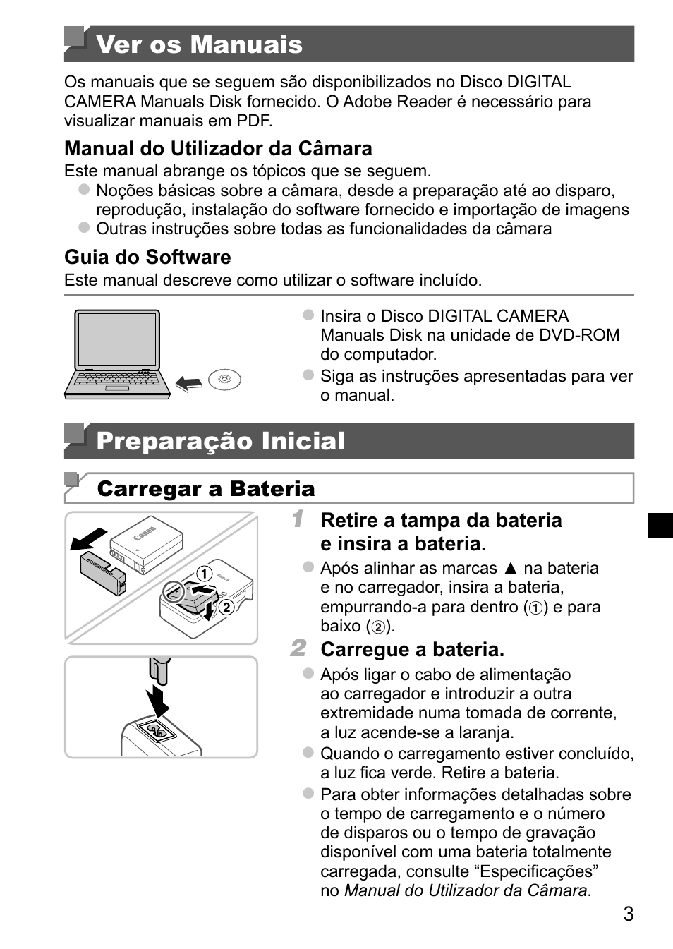 Ver os manuais, Preparação inicial | Canon PowerShot SX50 HS User Manual | Page 51 / 146