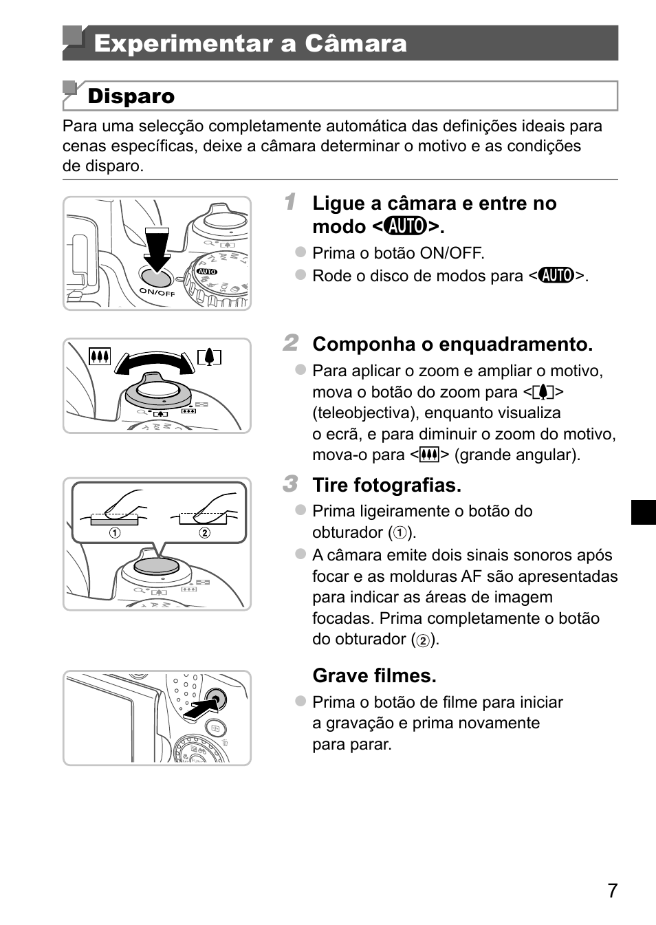 Experimentar a câmara | Canon PowerShot SX50 HS User Manual | Page 55 / 146