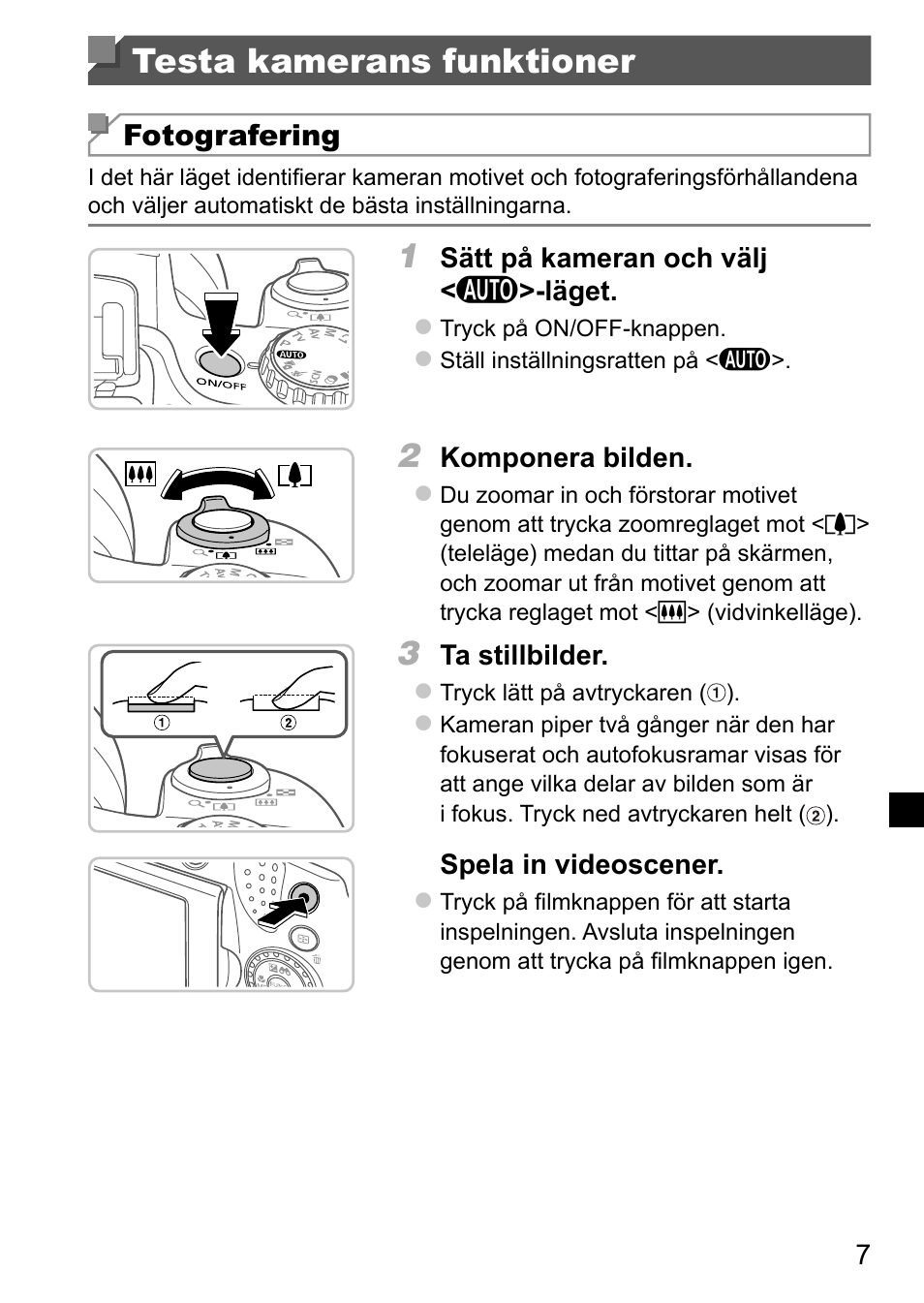 Testa kamerans funktioner | Canon PowerShot SX50 HS User Manual | Page 71 / 146