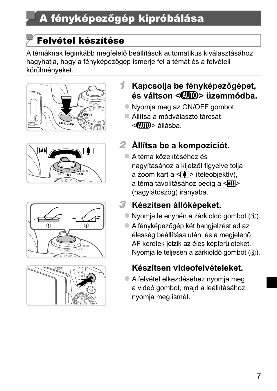A fényképezőgép kipróbálása | Canon PowerShot SX50 HS User Manual | Page 95 / 146