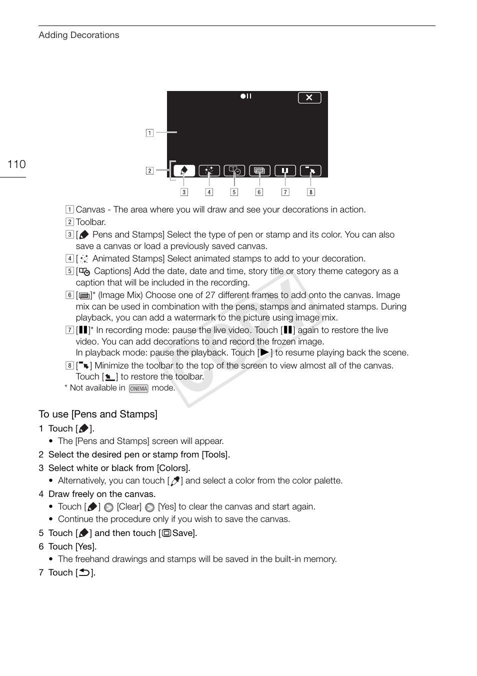 Cop y | Canon XA10 User Manual | Page 110 / 187