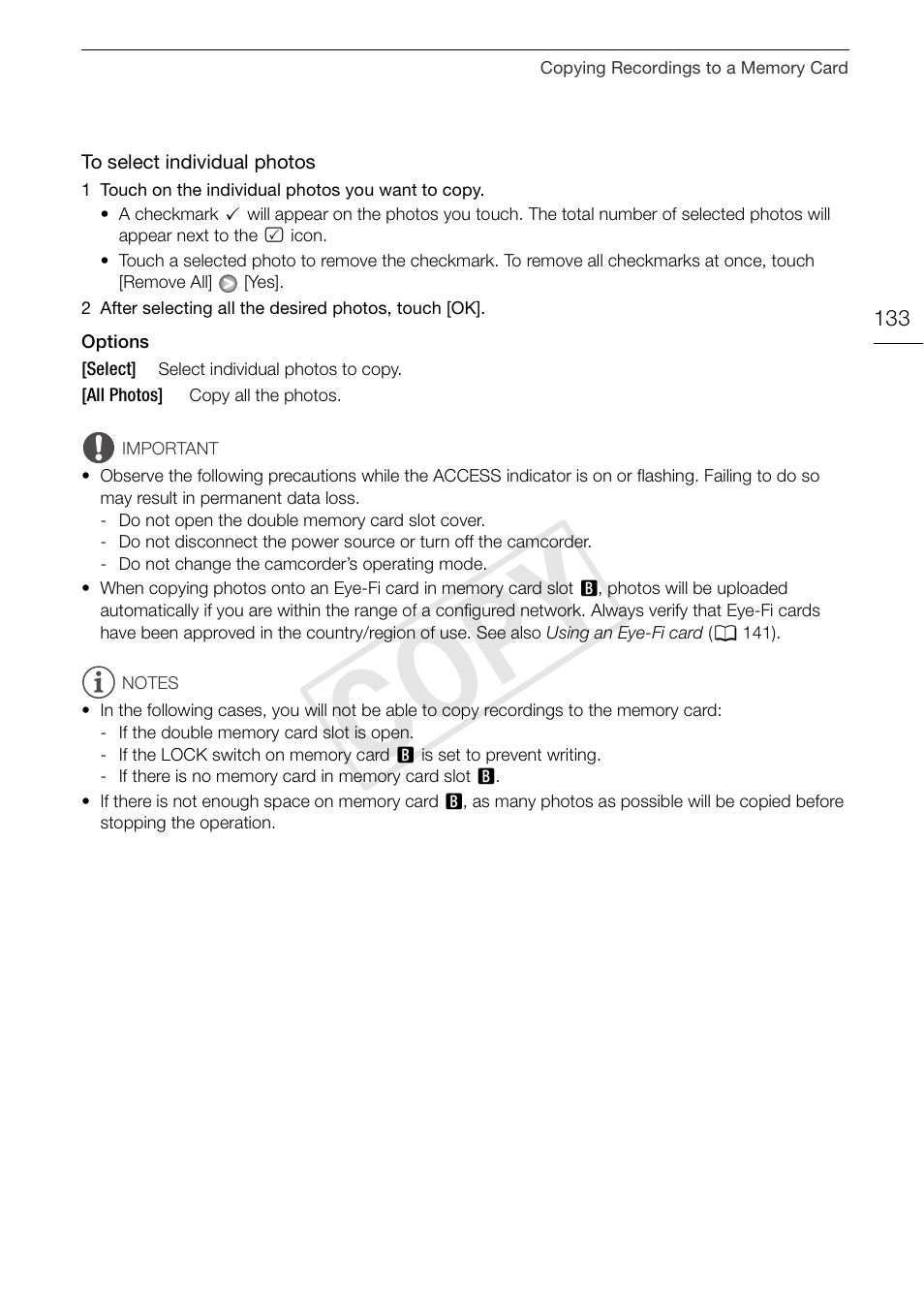 Cop y | Canon XA10 User Manual | Page 133 / 187