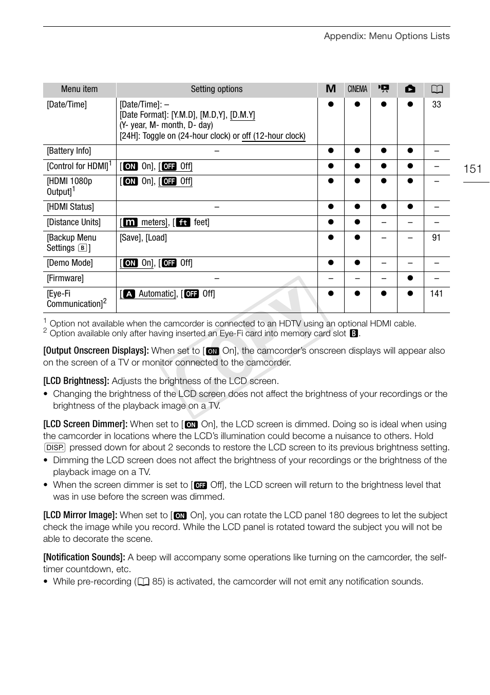 Cop y | Canon XA10 User Manual | Page 151 / 187