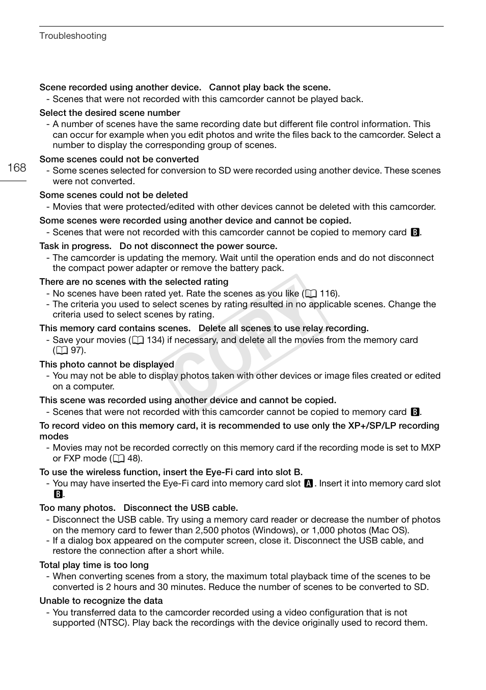 Cop y | Canon XA10 User Manual | Page 168 / 187
