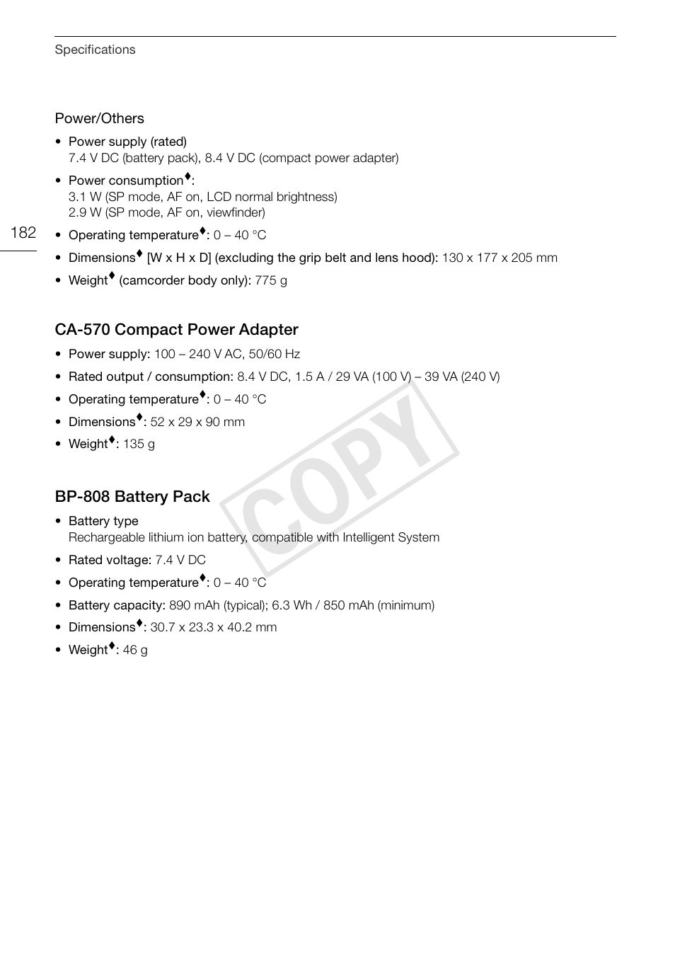 Cop y | Canon XA10 User Manual | Page 182 / 187