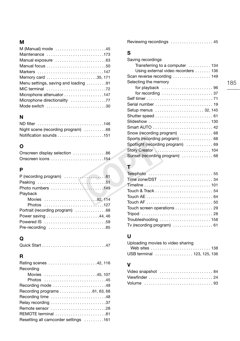 C op y | Canon XA10 User Manual | Page 185 / 187