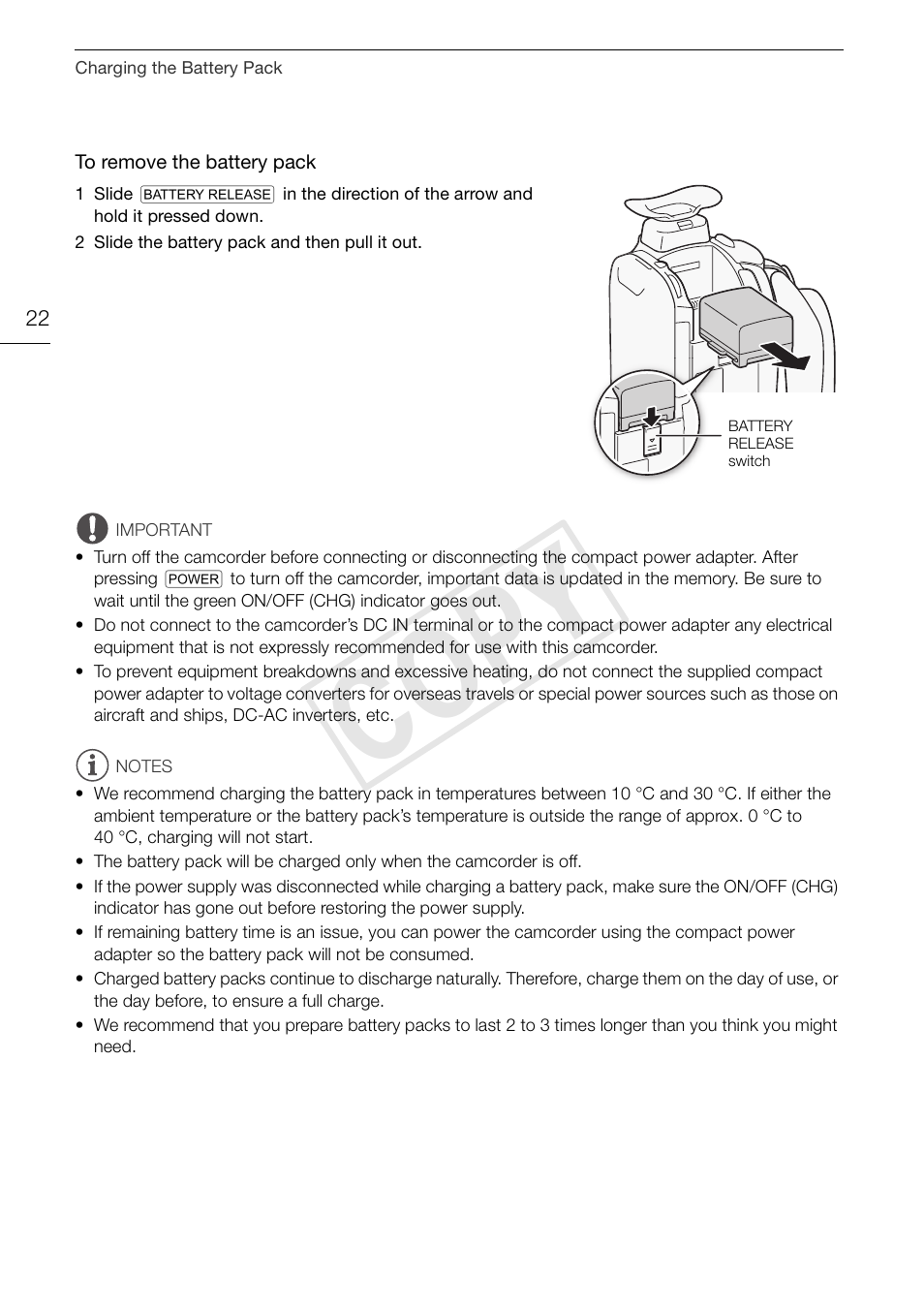 Cop y | Canon XA10 User Manual | Page 22 / 187