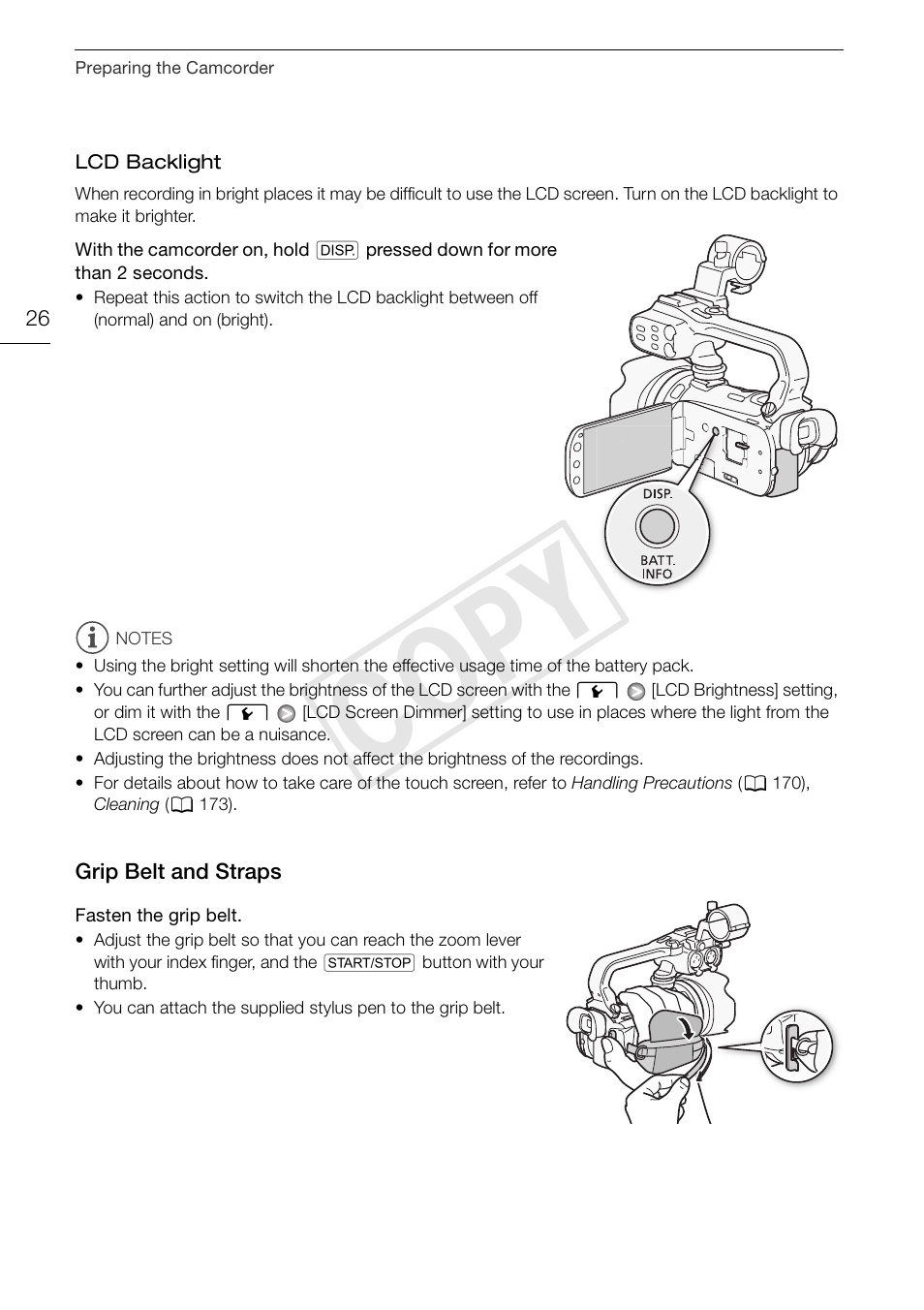 Cop y | Canon XA10 User Manual | Page 26 / 187