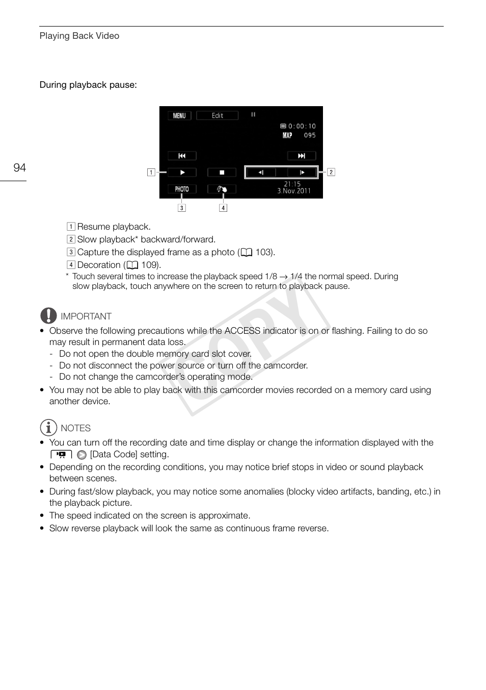 Cop y | Canon XA10 User Manual | Page 94 / 187