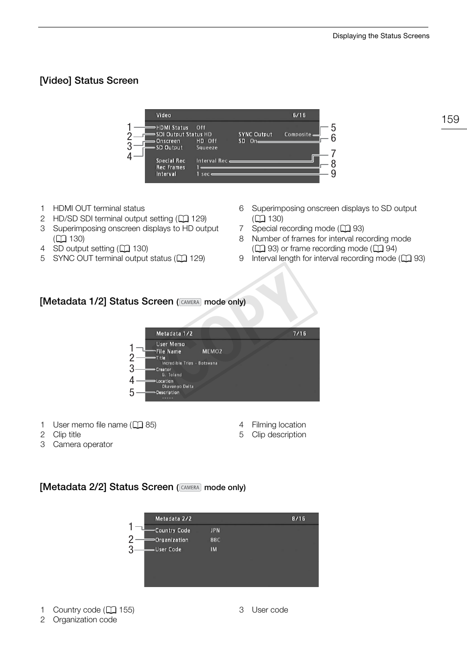 Cop y | Canon EOS C300 User Manual | Page 159 / 186