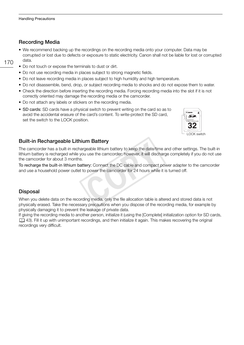 Cop y | Canon EOS C300 User Manual | Page 170 / 186