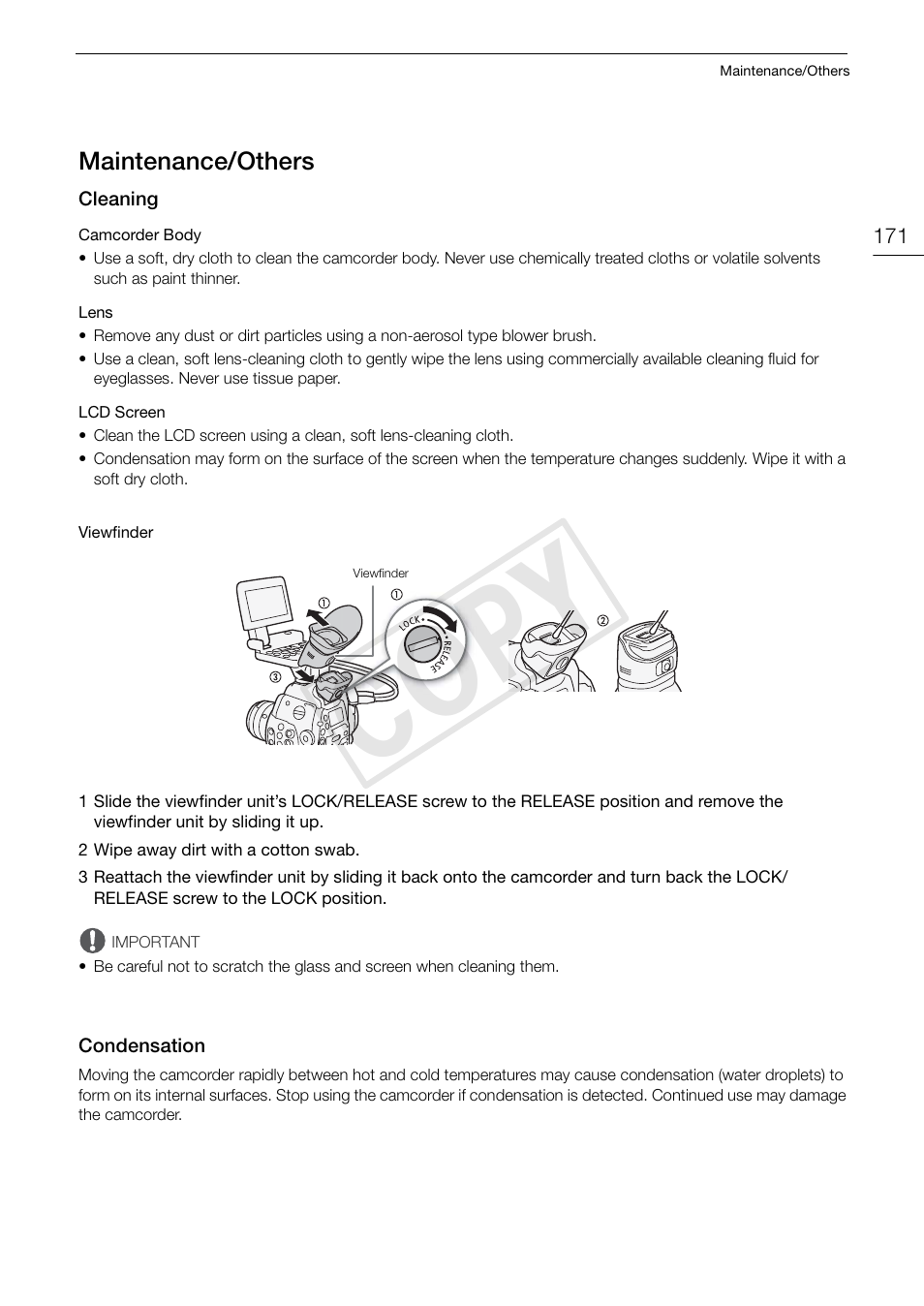 Maintenance/others 171, Cop y | Canon EOS C300 User Manual | Page 171 / 186