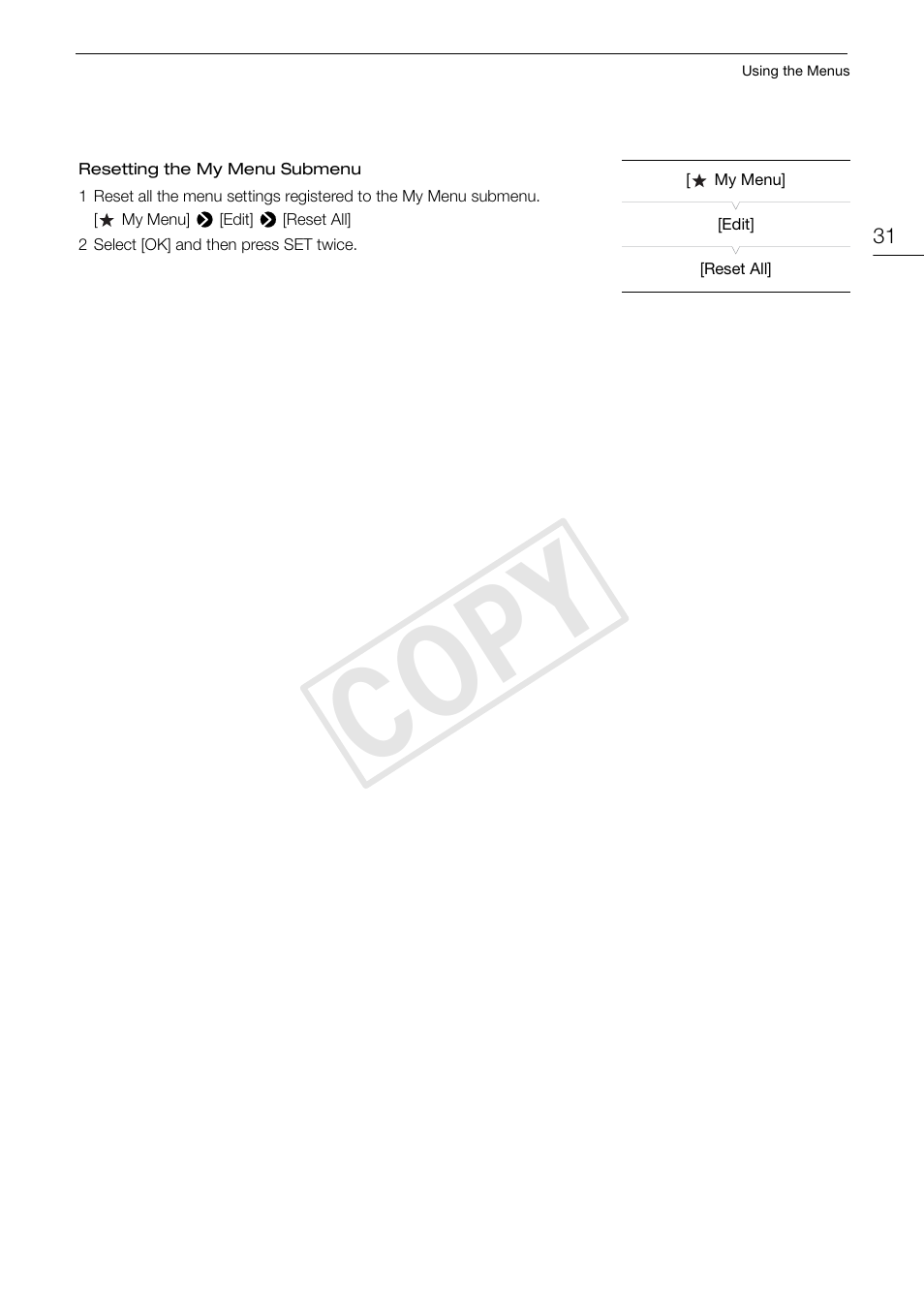 Cop y | Canon EOS C300 User Manual | Page 31 / 186