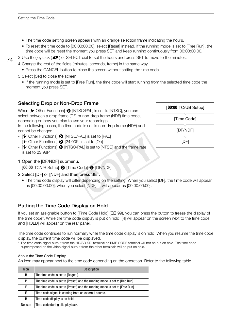 Cop y | Canon EOS C300 User Manual | Page 74 / 186