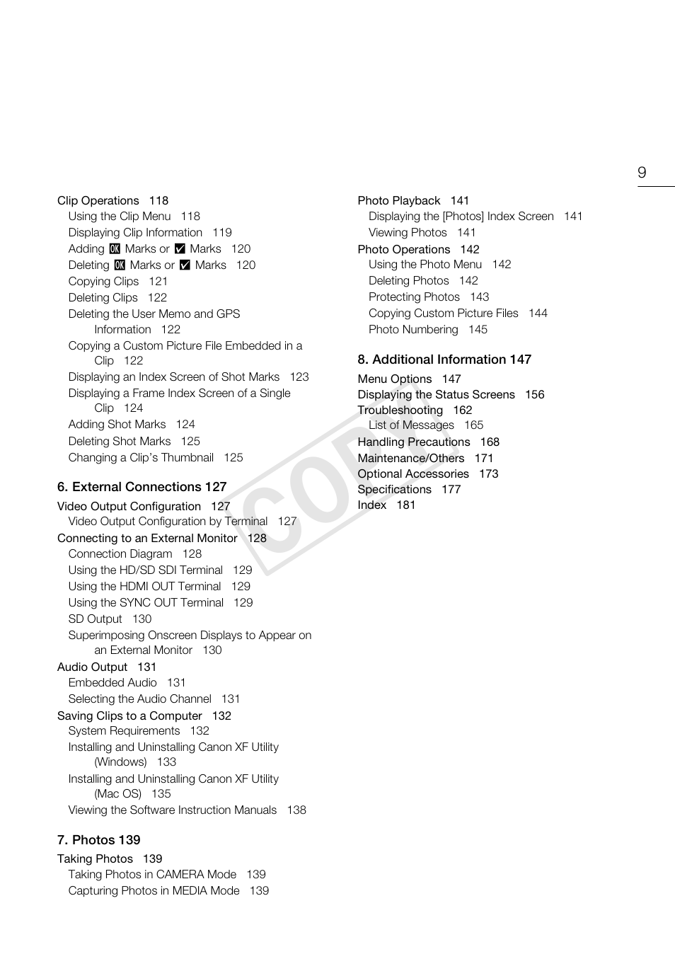 C op y | Canon EOS C300 User Manual | Page 9 / 186