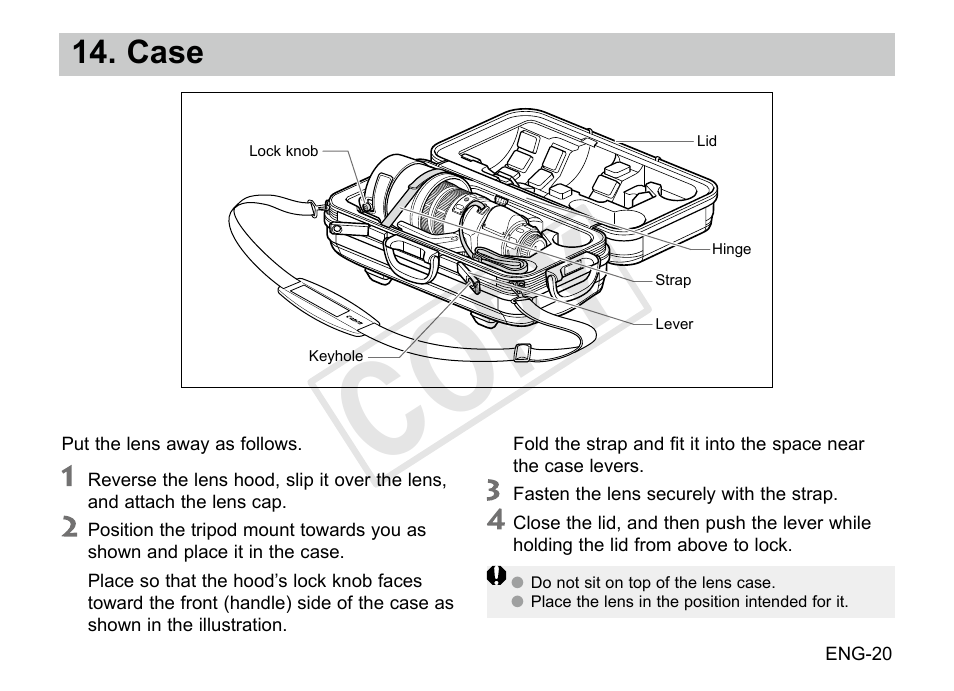 Cop y, Case | Canon EF 200-400mm f4L IS USM Extender 1.4x User Manual | Page 21 / 29