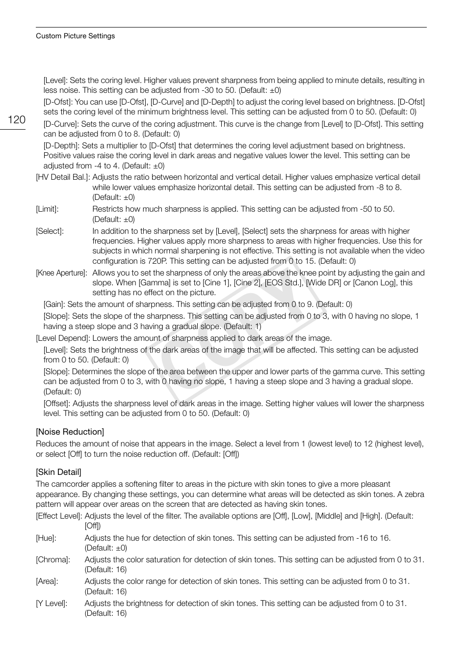 Cop y | Canon EOS C300 PL User Manual | Page 120 / 194