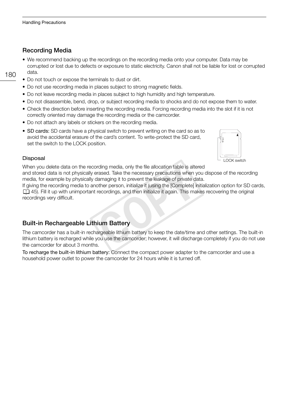 Cop y | Canon EOS C300 PL User Manual | Page 180 / 194