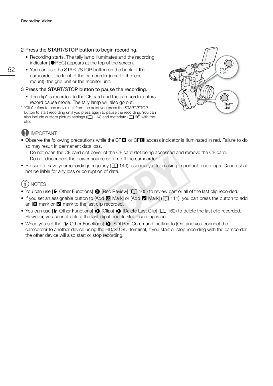 Cop y | Canon EOS C300 PL User Manual | Page 52 / 194