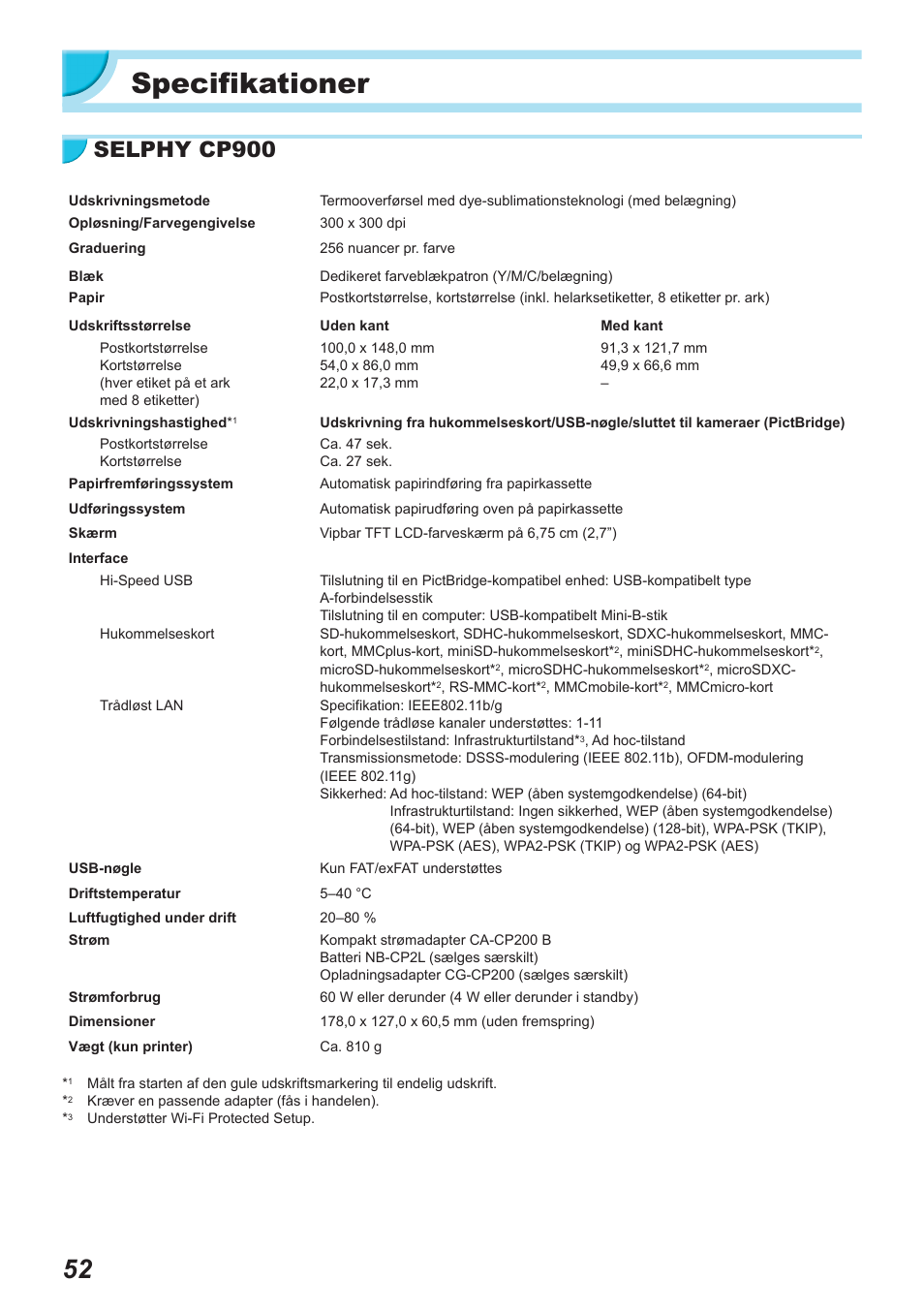 Specifikationer, Selphy cp900 | Canon SELPHY CP900 User Manual | Page 109 / 514