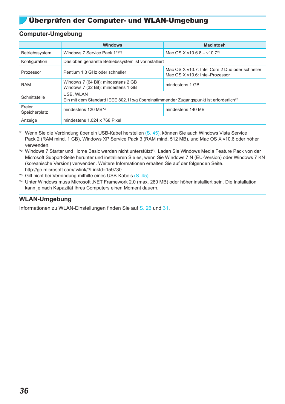 Überprüfen der computer- und wlan-umgebung, Computer-umgebung, Wlan-umgebung | Canon SELPHY CP900 User Manual | Page 149 / 514