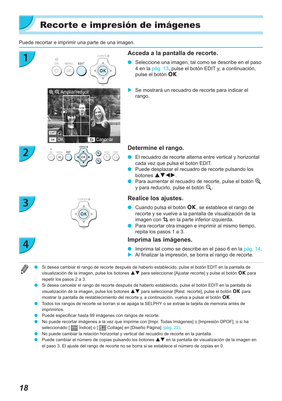 Recorte e impresión de imágenes | Canon SELPHY CP900 User Manual | Page 187 / 514