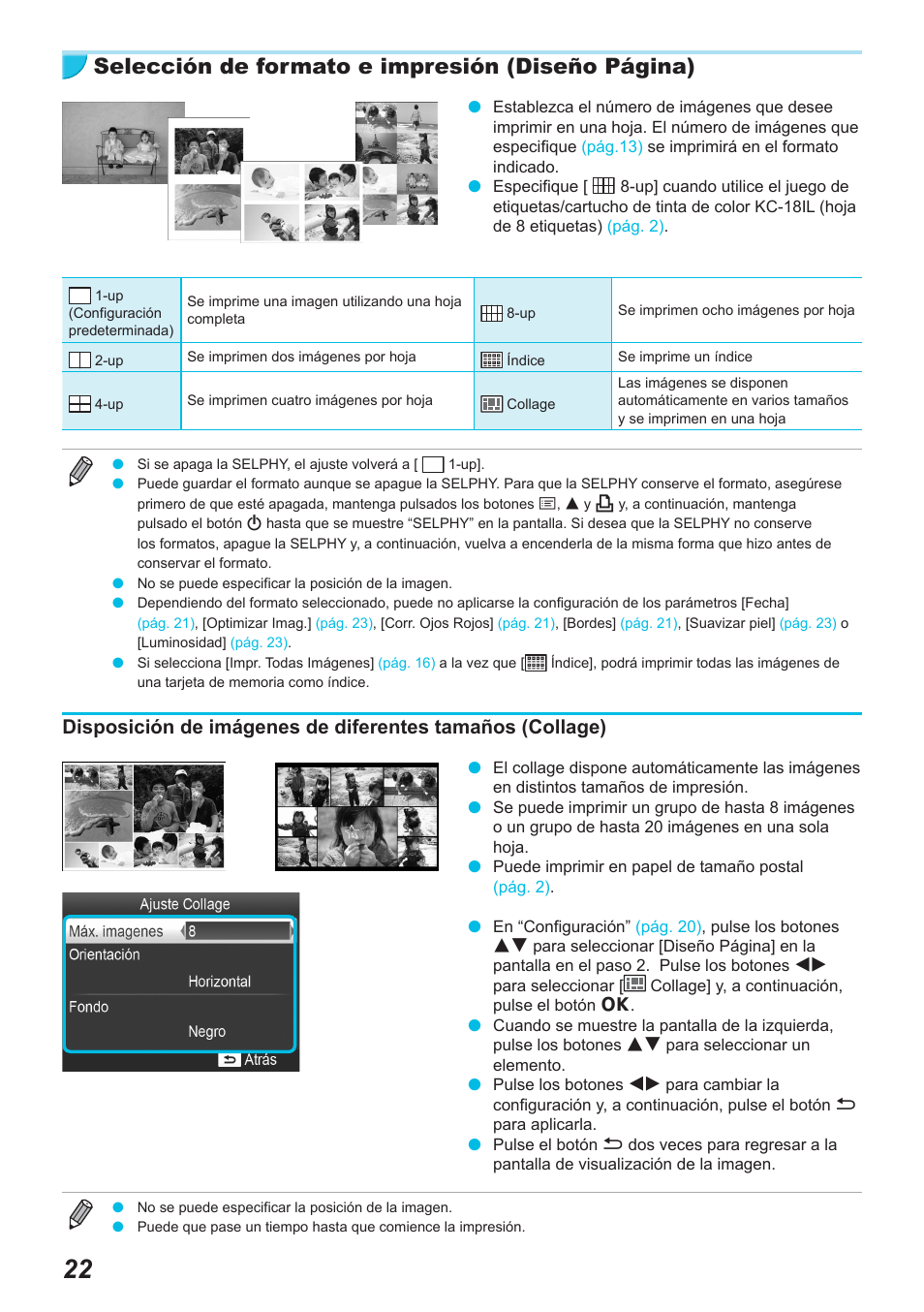 Selección de formato e impresión (diseño página) | Canon SELPHY CP900 User Manual | Page 191 / 514