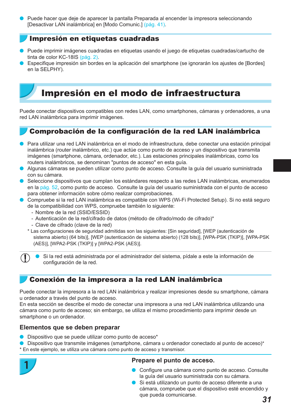 Impresión en el modo de infraestructura, Impresión en etiquetas cuadradas, Conexión de la impresora a la red lan inalámbrica | Canon SELPHY CP900 User Manual | Page 200 / 514