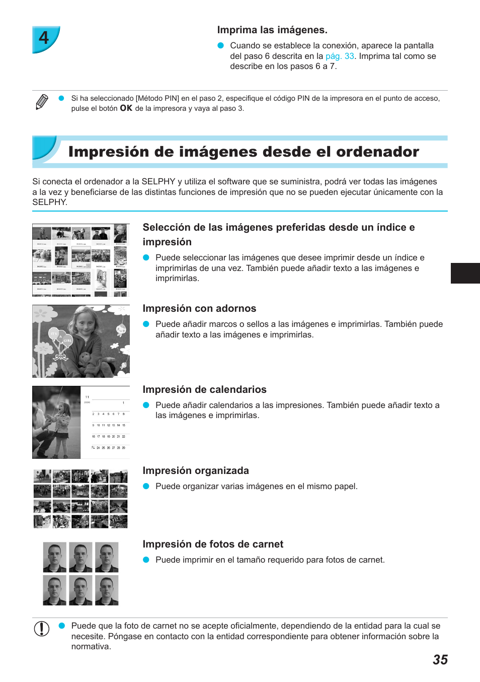 Impresión de imágenes desde el ordenador | Canon SELPHY CP900 User Manual | Page 204 / 514