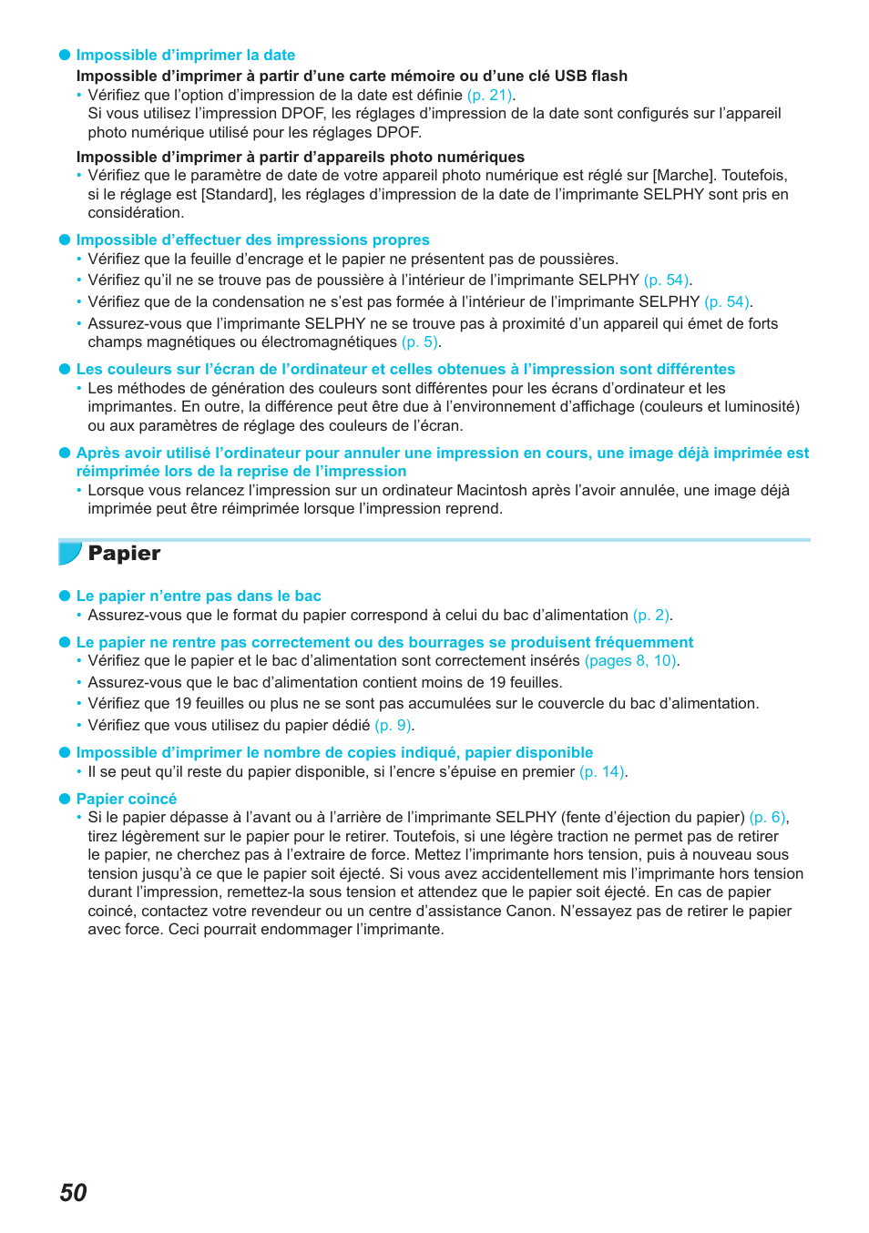 Papier | Canon SELPHY CP900 User Manual | Page 275 / 514