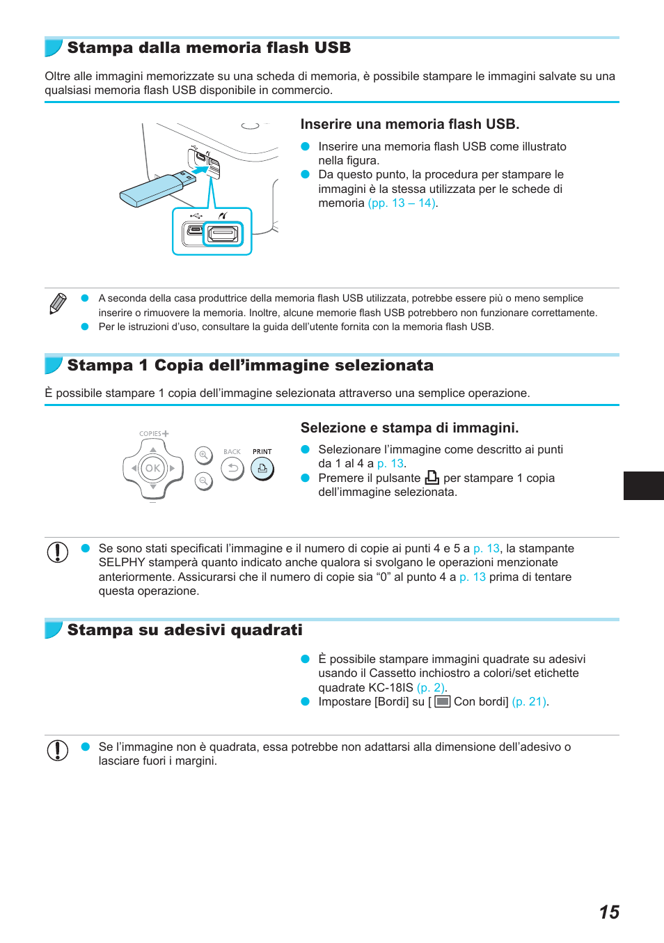 Stampa 1 copia dell’immagine selezionata, Stampa su adesivi quadrati | Canon SELPHY CP900 User Manual | Page 296 / 514