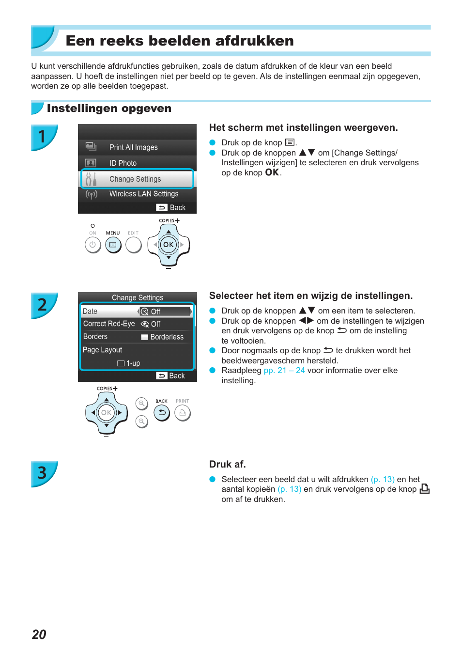 Een reeks beelden afdrukken | Canon SELPHY CP900 User Manual | Page 357 / 514