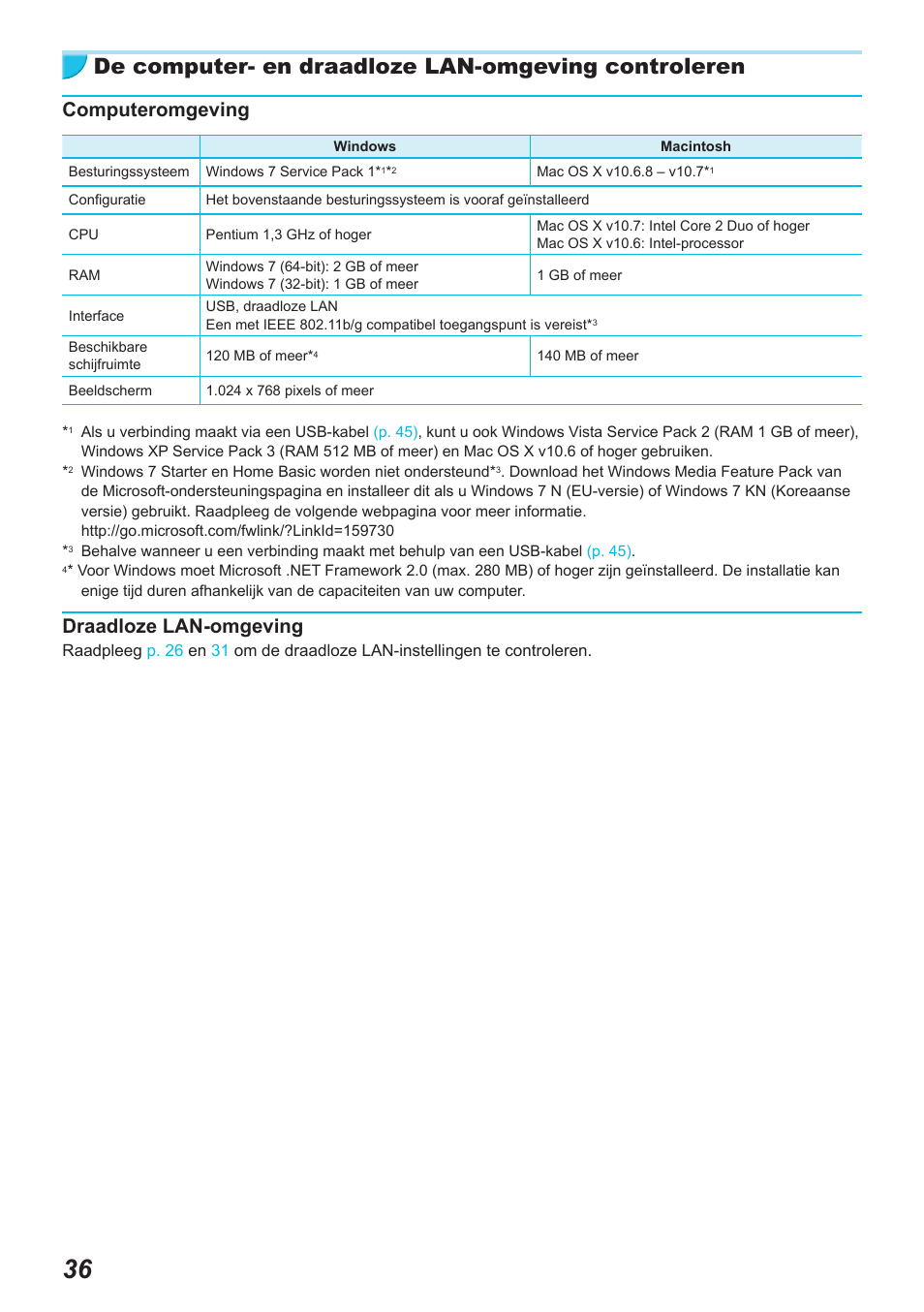 De computer- en draadloze lan-omgeving controleren, Computeromgeving, Draadloze lan-omgeving | Canon SELPHY CP900 User Manual | Page 373 / 514