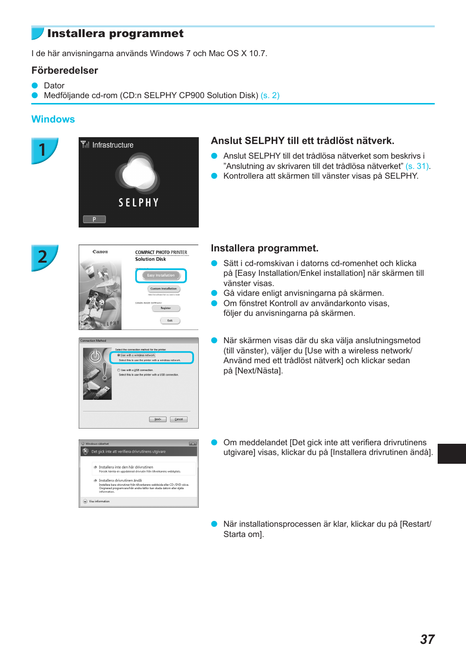 Installera programmet | Canon SELPHY CP900 User Manual | Page 486 / 514