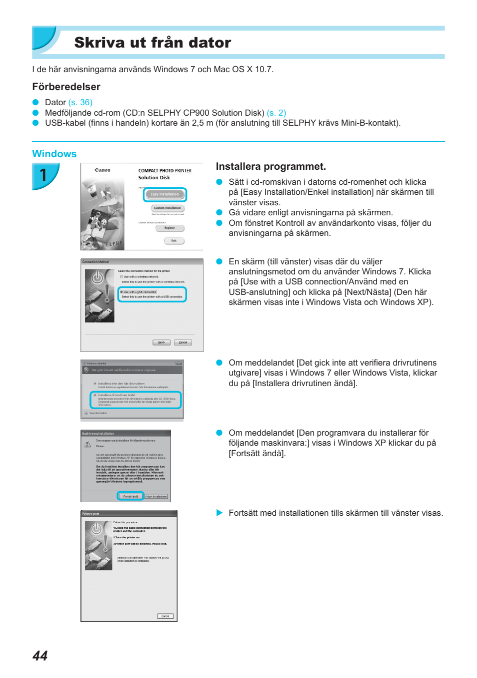 Skriva ut från dator | Canon SELPHY CP900 User Manual | Page 493 / 514