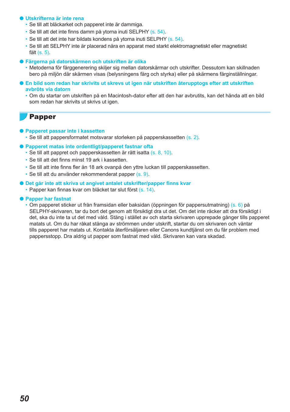 Papper | Canon SELPHY CP900 User Manual | Page 499 / 514