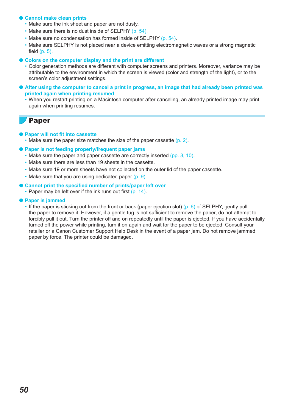 Paper | Canon SELPHY CP900 User Manual | Page 51 / 514