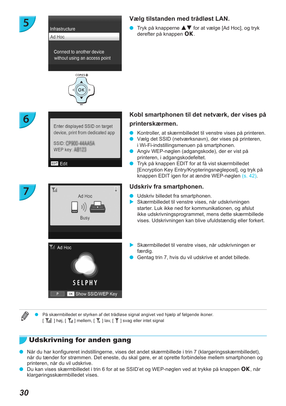 Udskrivning for anden gang | Canon SELPHY CP900 User Manual | Page 87 / 514