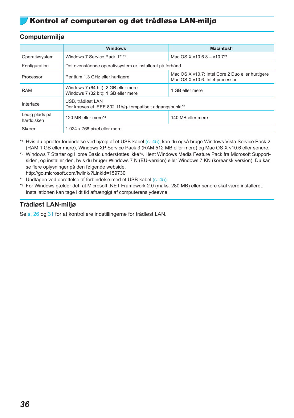 Kontrol af computeren og det trådløse lan-miljø, Computermiljø, Trådløst lan-miljø | Canon SELPHY CP900 User Manual | Page 93 / 514