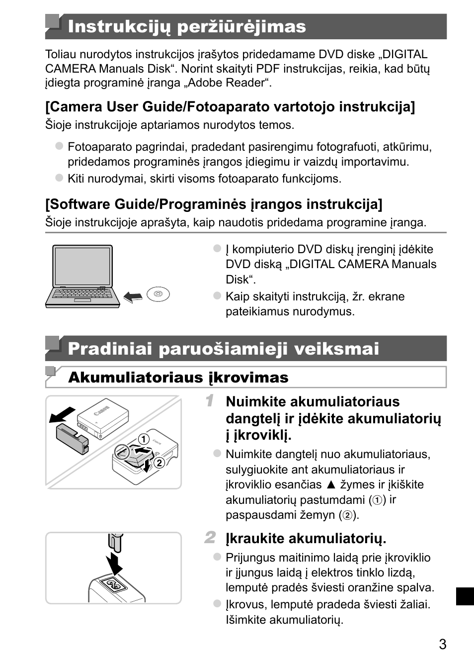 Instrukcijų peržiūrėjimas, Pradiniai paruošiamieji veiksmai | Canon PowerShot G15 User Manual | Page 131 / 146