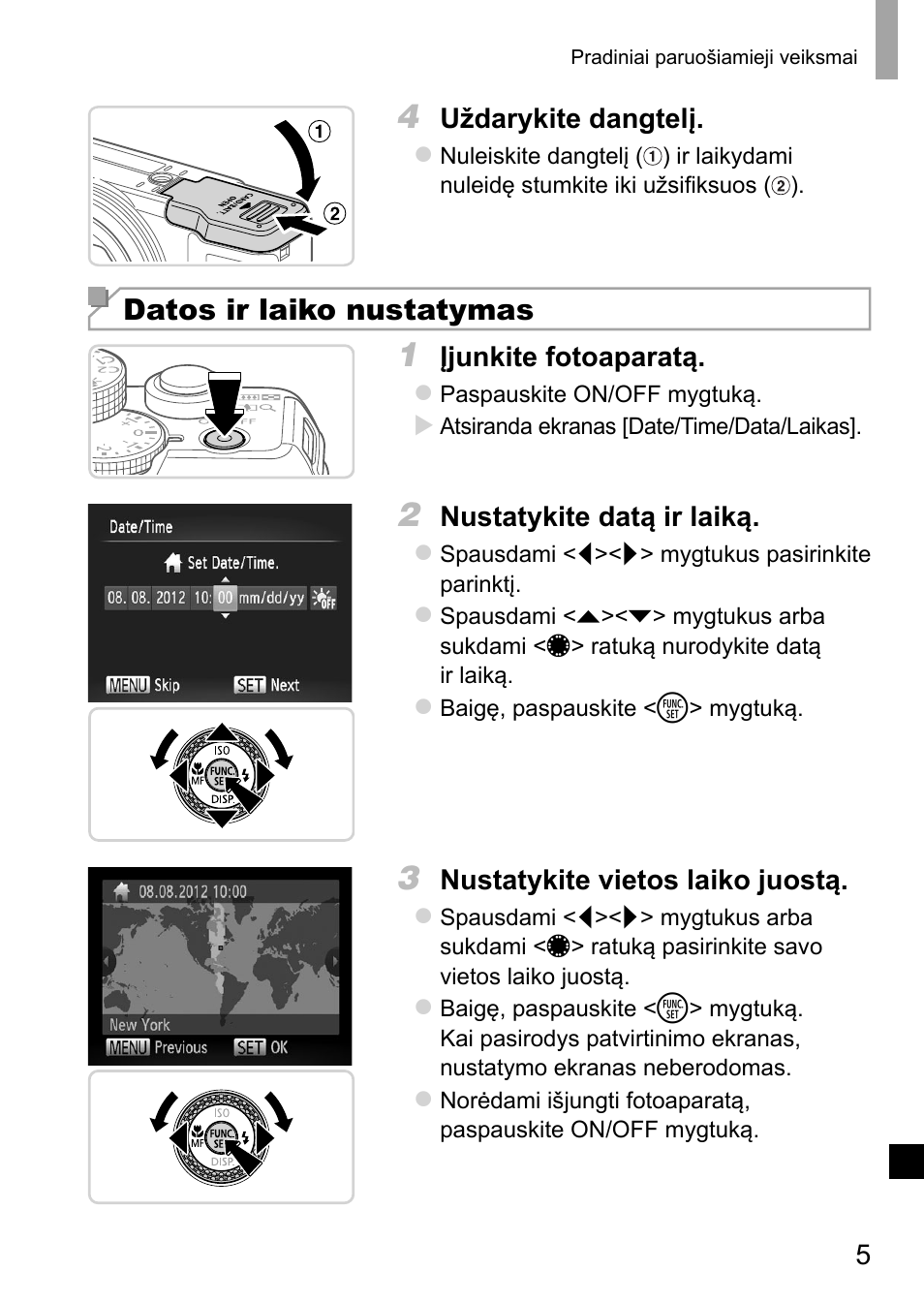 Datos ir laiko nustatymas | Canon PowerShot G15 User Manual | Page 133 / 146