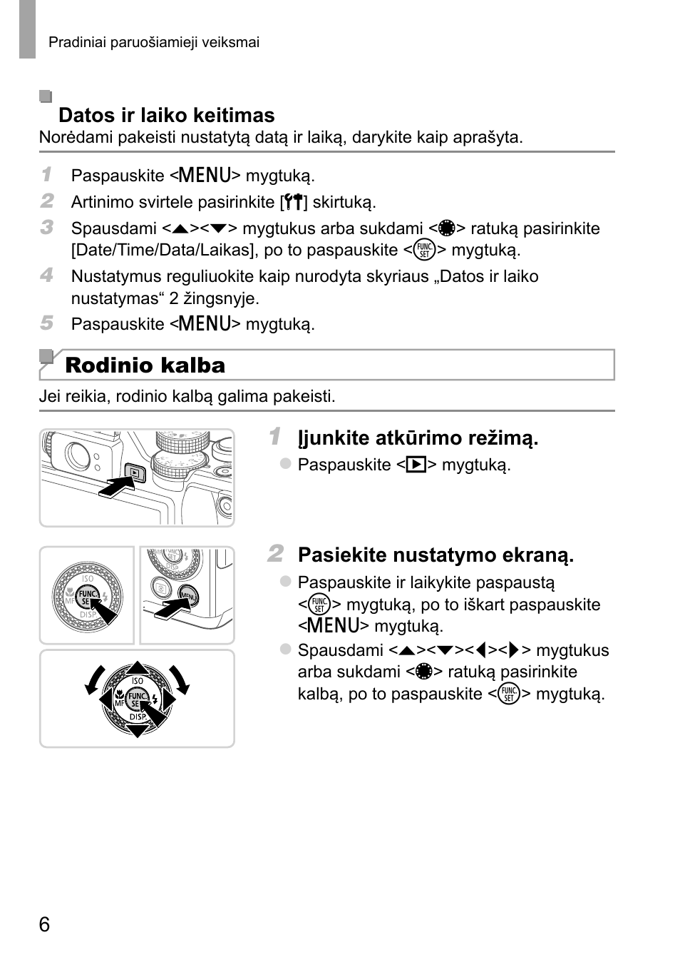 Rodinio kalba | Canon PowerShot G15 User Manual | Page 134 / 146