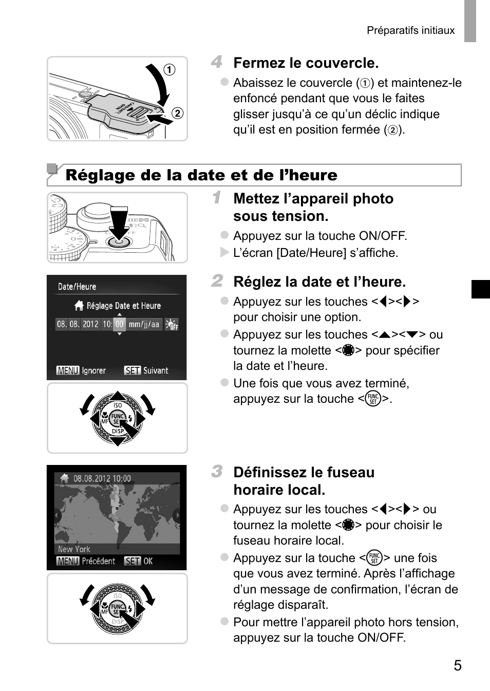 Réglage de la date et de l’heure | Canon PowerShot G15 User Manual | Page 21 / 146