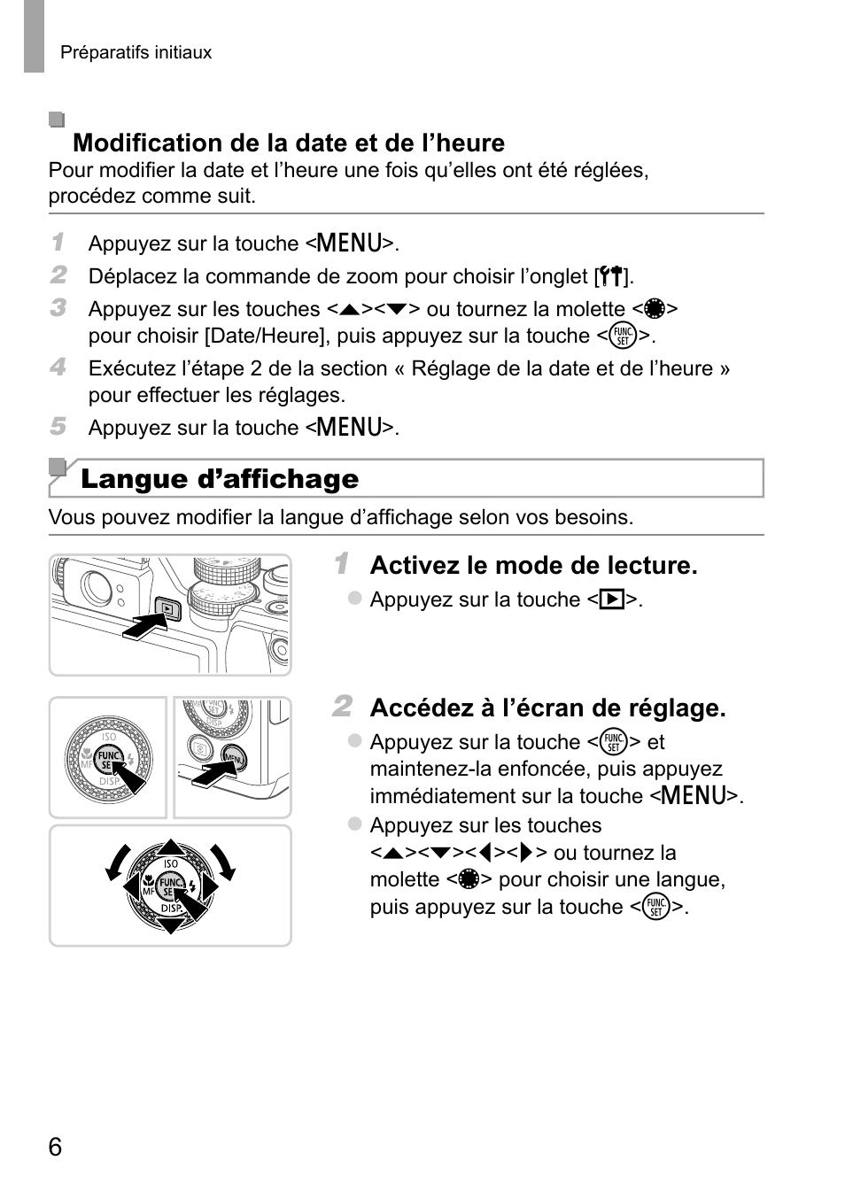 Langue d’affi chage | Canon PowerShot G15 User Manual | Page 22 / 146