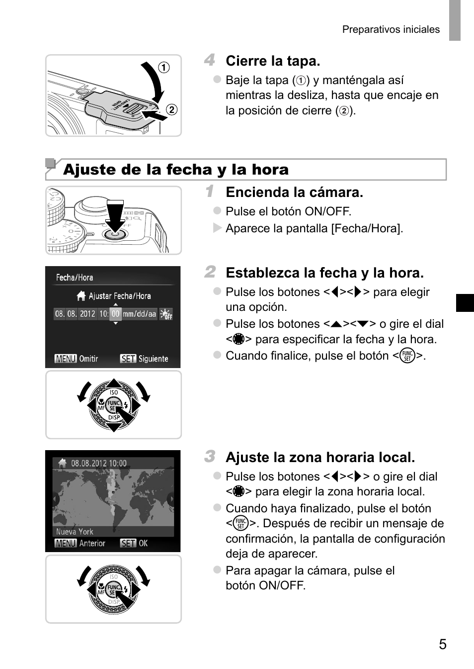Ajuste de la fecha y la hora | Canon PowerShot G15 User Manual | Page 29 / 146